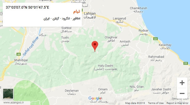 روستای تیام بر روی نقشه