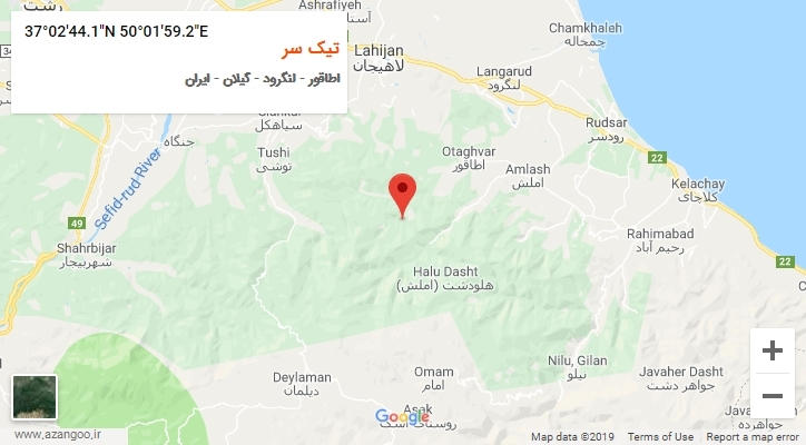 روستای تیک سر بر روی نقشه