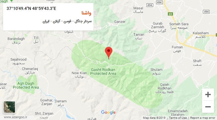 روستای واشنا بر روی نقشه