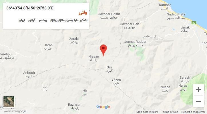 روستای ولنی بر روی نقشه