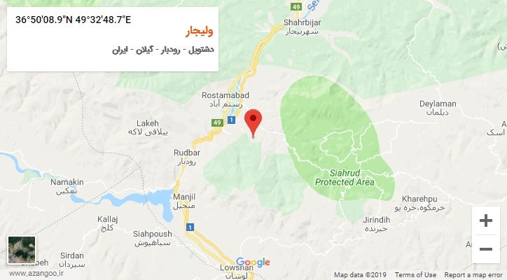 روستای ولیجار بر روی نقشه