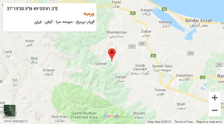 روستای ورمیه بر روی نقشه
