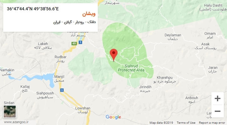 روستای ویشان بر روی نقشه