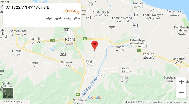 روستای ویشکاننک بر روی نقشه