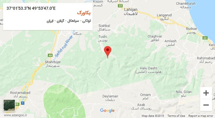 روستای یکاورک بر روی نقشه