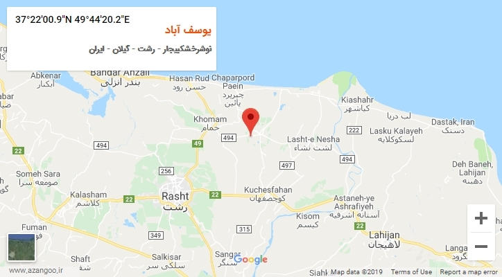 روستای یوسف آباد بر روی نقشه