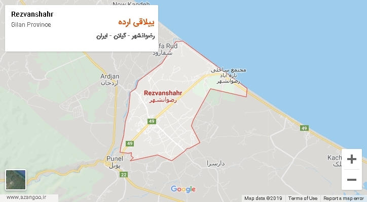 دهستان ییلاقی ارده بر روی نقشه
