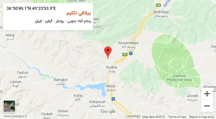 روستای ییلاقی تکلیم بر روی نقشه