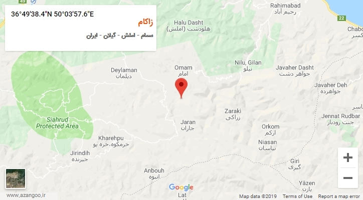 روستای زاکام بر روی نقشه