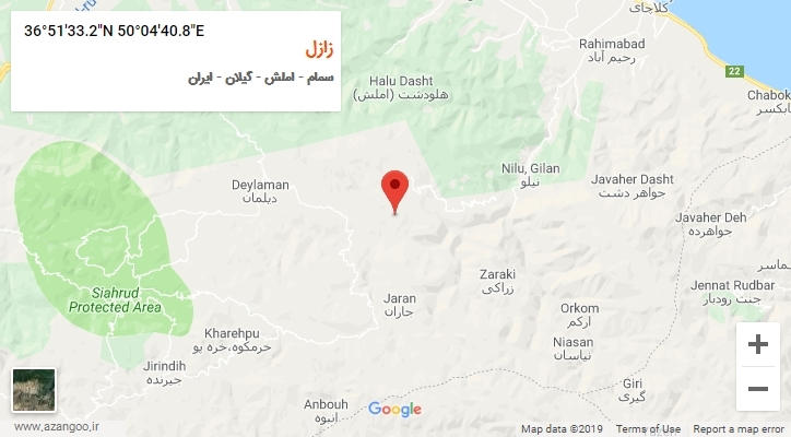 روستای زازل بر روی نقشه