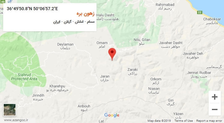 روستای زهون بره بر روی نقشه
