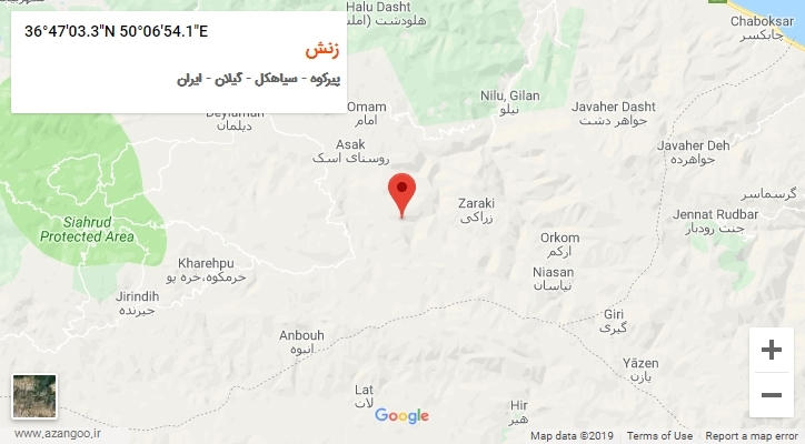 روستای زنش بر روی نقشه
