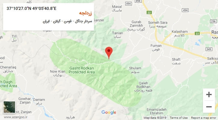 روستای زردلجه بر روی نقشه
