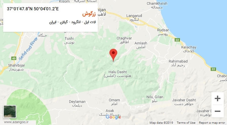 روستای زرگوش بر روی نقشه