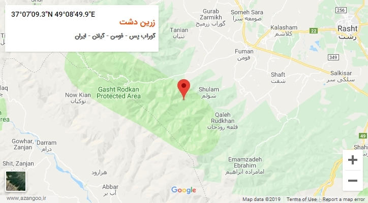 روستای زرین دشت بر روی نقشه