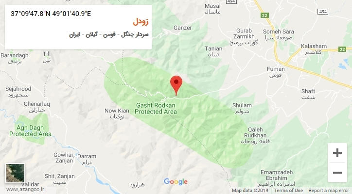 روستای زودل بر روی نقشه