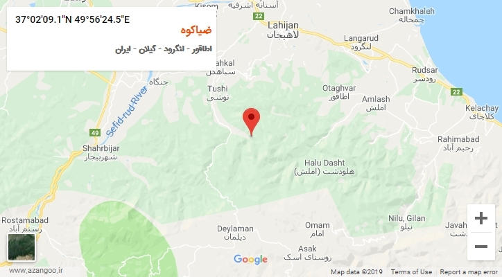 روستای ضیاکوه بر روی نقشه