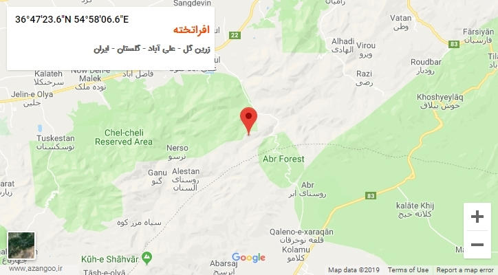 روستای افراتخته بر روی نقشه