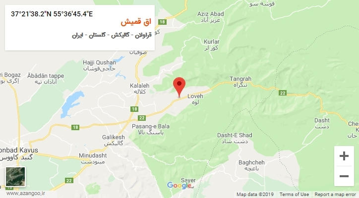 روستای اق قمیش بر روی نقشه