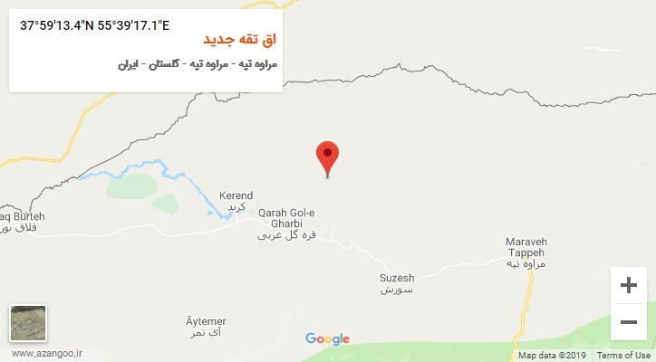 روستای اق تقه جدید بر روی نقشه