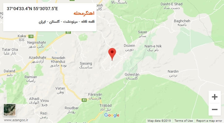 روستای اهنگرمحله بر روی نقشه