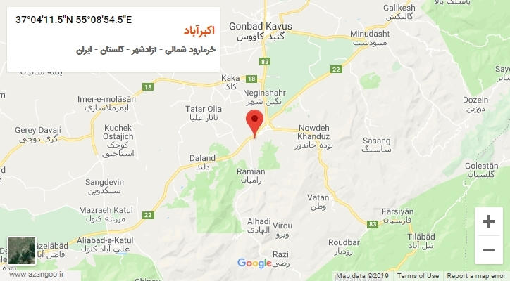 روستای اکبرآباد بر روی نقشه