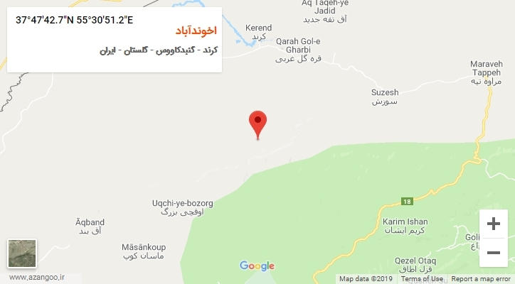 روستای اخوندآباد بر روی نقشه