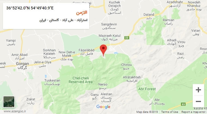 روستای الازمن بر روی نقشه