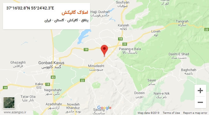 روستای املاک گالیکش بر روی نقشه