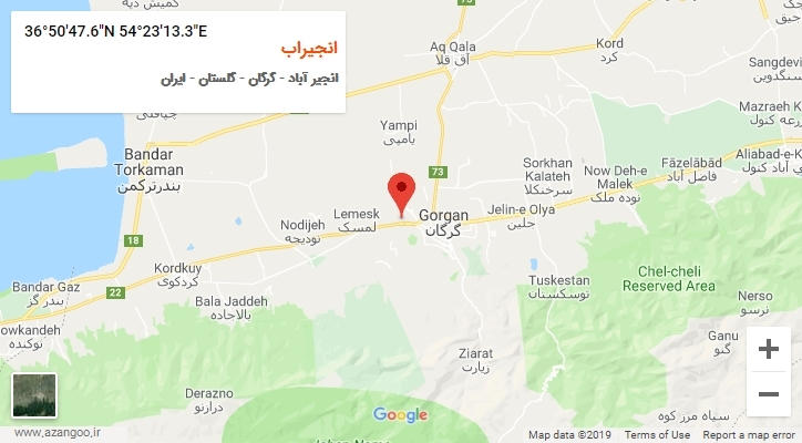 روستای انجیراب بر روی نقشه