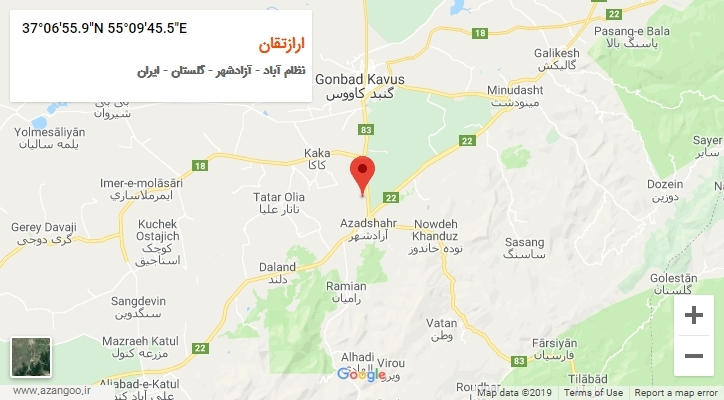 روستای ارازتقان بر روی نقشه