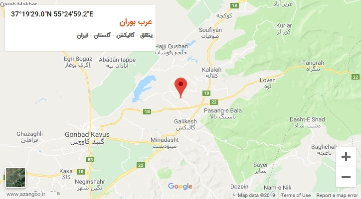 روستای عرب بوران بر روی نقشه