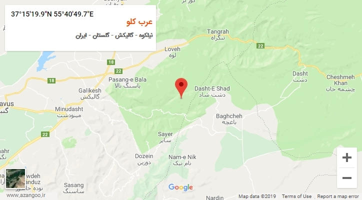روستای عرب کلو بر روی نقشه