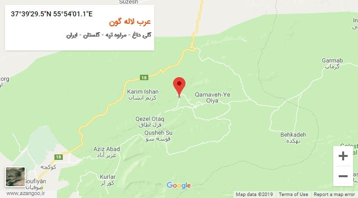 روستای عرب لاله گون بر روی نقشه
