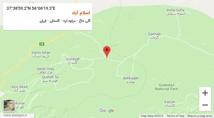 روستای اسلام آباد بر روی نقشه