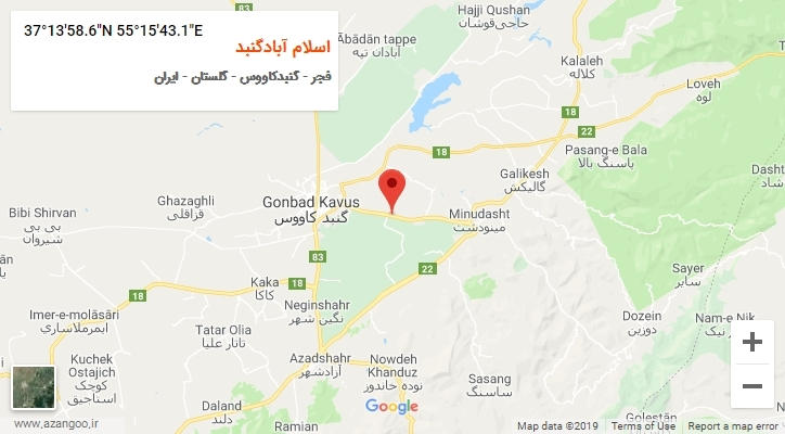 روستای اسلام آبادگنبد بر روی نقشه