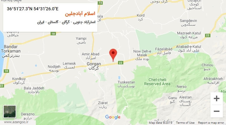 روستای اسلام آبادجلین بر روی نقشه