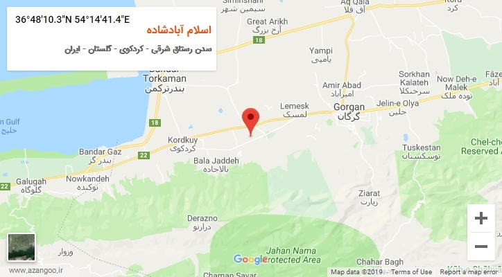 روستای اسلام آبادشاده بر روی نقشه