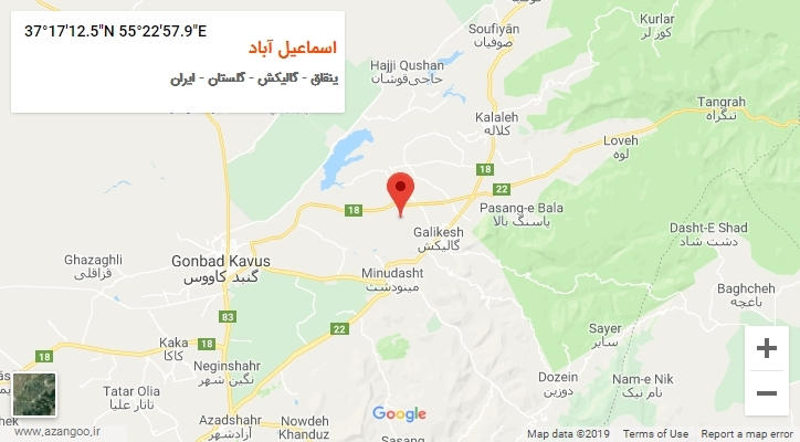 روستای اسماعیل آباد بر روی نقشه
