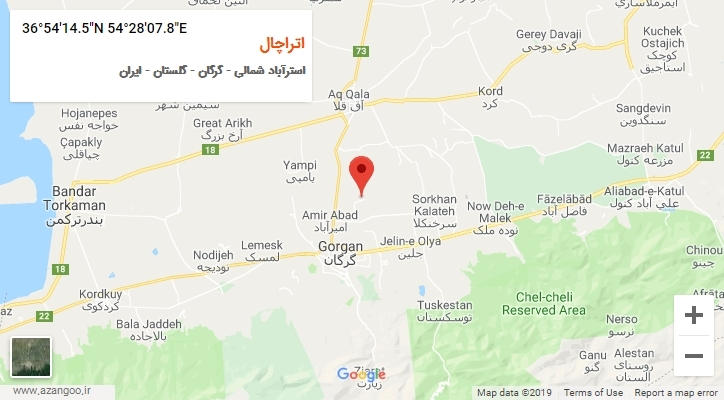 روستای اتراچال بر روی نقشه