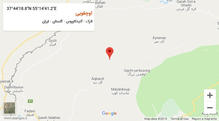 روستای اوچقویی بر روی نقشه