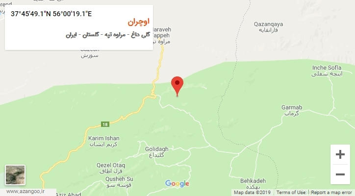 روستای اوچران بر روی نقشه