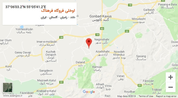 روستای اوخلی فروگاه فرهناک بر روی نقشه