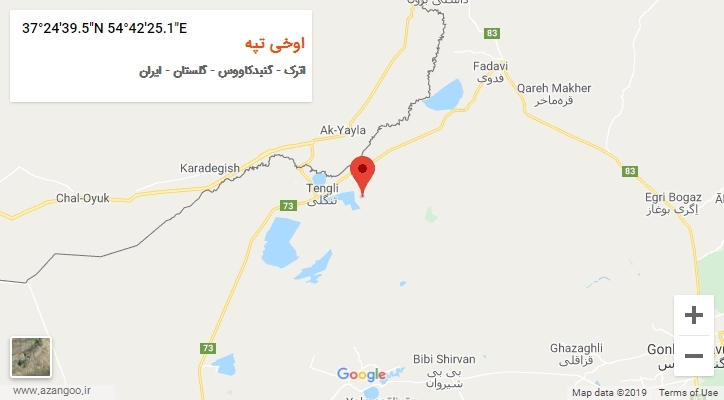 روستای اوخی تپه بر روی نقشه