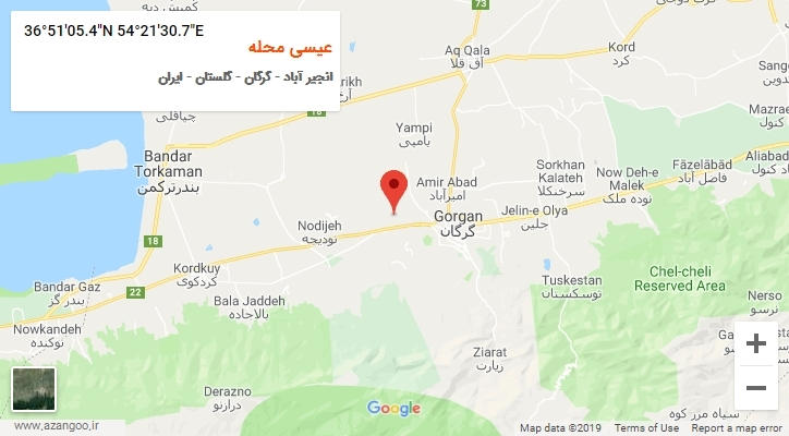روستای عیسی محله بر روی نقشه