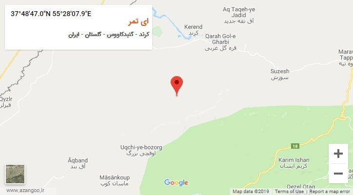 روستای ای تمر بر روی نقشه
