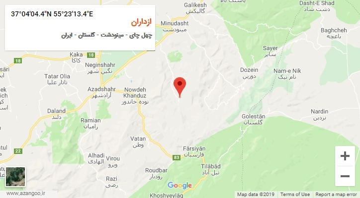 روستای ازداران بر روی نقشه