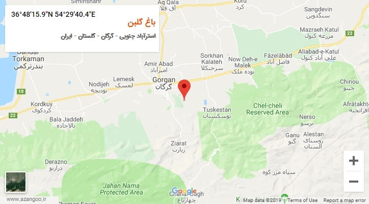 روستای باغ گلبن بر روی نقشه