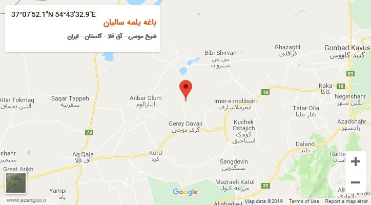 روستای باغه یلمه سالیان بر روی نقشه
