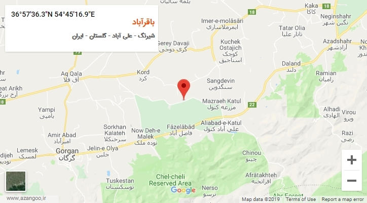 روستای باقرآباد بر روی نقشه